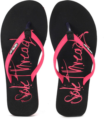 

Sole Threads Women Flip Flops, Blk;pink
