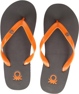 

United Colors of Benetton Flip Flops, Darkgrey::orange