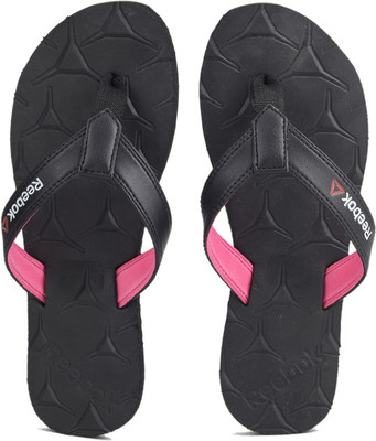 

REEBOK Slippers, Blk/blazing pink
