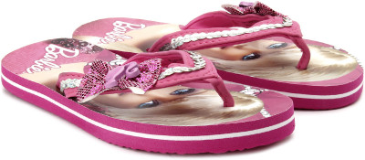 Barbie Girls Slipper Flip Flop, Pink silver