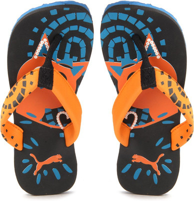 

Puma Boys & Girls Slipper Flip Flop, Black-blue aster-dark cheddar