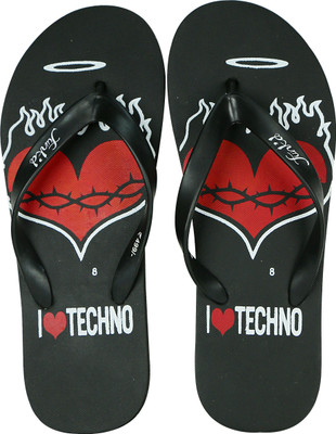 

Funk'd I Love Techno Slippers, Black