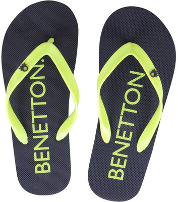 

United Colors of Benetton Flip Flops, Navy::lime