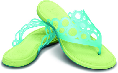 

Crocs Flip Flops, Aqua/celery