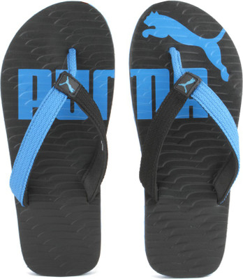Puma Flip Flops, Black-electric blue lemonade