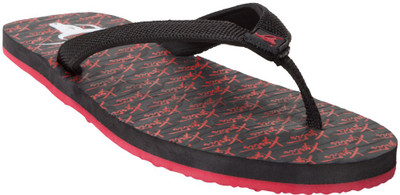 

Xystis Flip Flops, Black and high risk red