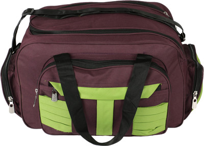 

United Bags 18 inch/46 cm Stripes Travel Duffel Bag(Purple, Green), Green;purple