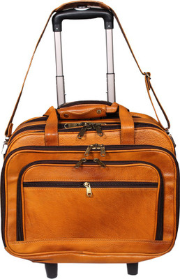 

Leather World Office bags Briefcase Small Travel Bag(Orange)