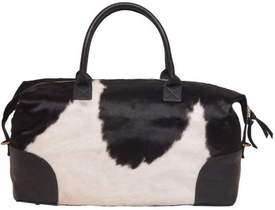 

Justanned Unisex Leather Small Travel Bag - Large(Black)
