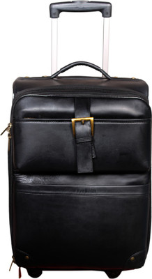 

Leatherworld Premium Cabin Office Portfolio Trolley Small Travel Bag(Black)