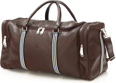 

Mboss Faux leather Unisex Brown Multi Dotted Small Travel Bag - Medium(Brown)