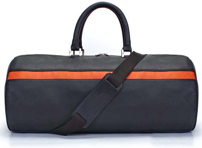 

Brune 100% Genuine Leather Gym Duffle Bag for Men Small Travel Bag - Small(Black)