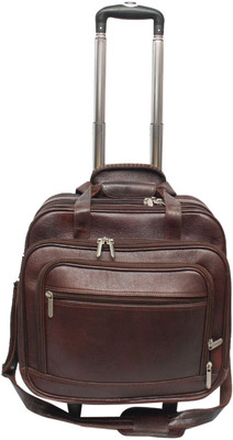 

C Comfort Genuine Leather Expandable Small Travel Bag - Large(Brown)