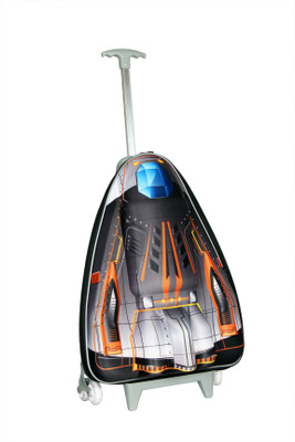 

T-Bags 3D Space Shuttle Steel Grey Kid's Trolley Small Travel Bag - Small(Grey, Silver)