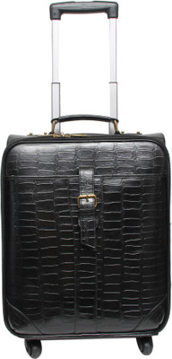 

C Comfort Genuine Leather Expandable Small Travel Bag - Large(Black)