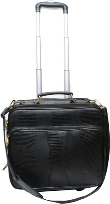 

C Comfort Genuine Leather Expandable Small Travel Bag - 17(Black)