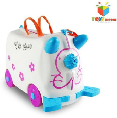 

Toys Bhoomi Kids Mini Trunk Ride And Roll Suit Case Luggage Small Travel Bag - Small(White)