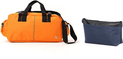 Walletsnbags Duffle Small Travel Bag - Small(Orange, Blue), Blue;orange