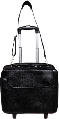 

Leatherworld Trendy Luggage Breifcase Office Portfolio Small Travel Bag(Black)
