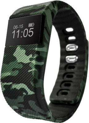 

fbandz ™ Mil64 Fitness Band Smart Health Bracelet Bluetooth Wristband Fashionable Military Fatigue Activity Tracker(Black Strap Regular), Beige;black