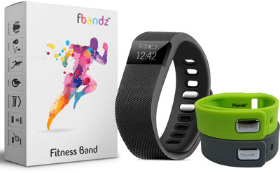 

fbandz ™ TW64 Fitness SmartBand with 2 Colourful Replacement band(Grey, Green Strap Regular), Green;grey