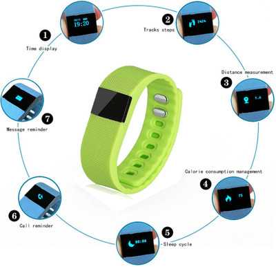 Callmate Wireless Activity Smart Bracelet(Green Strap, Size : Regular)