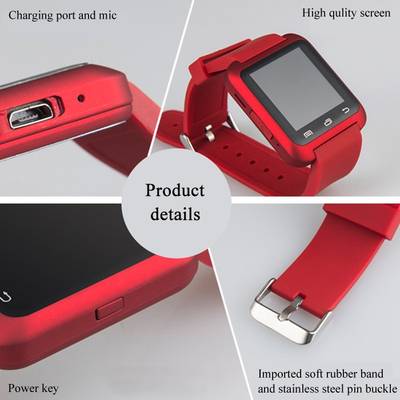 ZOON U8 Red Smartwatch (Red Strap) 