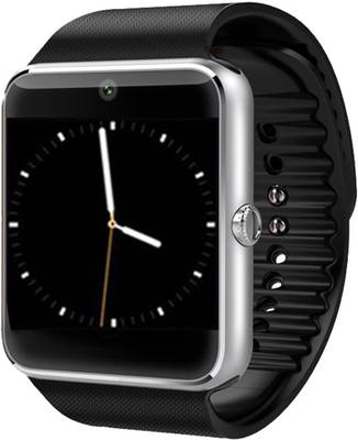 Frenzy BlackSilverWith Sim, Memorycard slot, Bluetooth and Fitness tracker Black Smartwatch (Black Strap) 