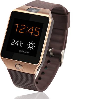 VibeX ® DZ-09 Bluetooth GSM-SIM Card Sport Camera Black, Gold, Silver Smartwatch (Gold Strap Free Size) 
