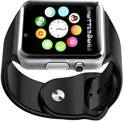 Frenzy With Sim, Memorycard slot, Bluetooth and Fitness tracker Black Smartwatch (Black Strap) 