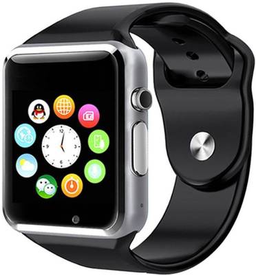 Frenzy With Sim, Memorycard slot, Bluetooth and Fitness tracker Black Smartwatch (Black Strap) 
