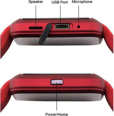 Micomy U8 Smartwatch (Red Strap) 