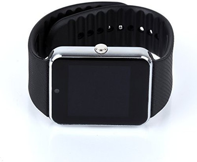 

Wonder World ™ GT-08 Bluetooth Silver Smartwatch(Black Strap Regular)