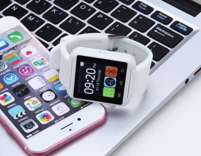 ZOON U8 White Smartwatch (White Strap) 