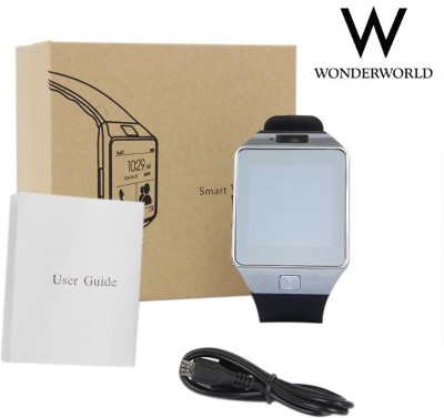 

Wonder World ™ DZ-09 In-Built 3G Mobile and Camera Ext. Memory card Slot Silver Smartwatch(Silver Strap Regular)