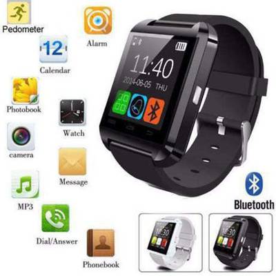 ZOON U8 Black Smartwatch (Black Strap) 