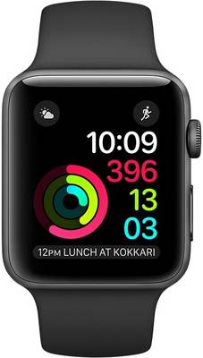 Apple Watch Series 1 - 42 mm Space Gray Aluminium Case with Black Sport Band Black Smartwatch