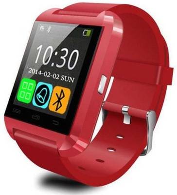 MM U8 for Android phone Bluetooth Red Smartwatch (Red Strap Free Size) 