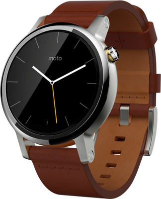 

Motorola Moto 360 2nd Gen (46 mm) for Men Cognac / Silver Smartwatch(Brown Strap Large)