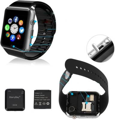 Shrih Phone With Camera Black Smartwatch (Black Strap) 