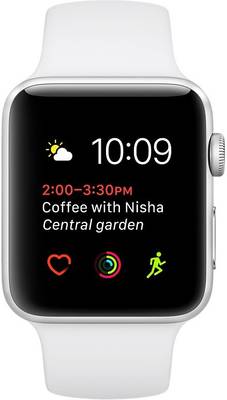 Apple Watch Series 1 - 38 mm Silver Aluminium Case with White Sport Band White Smartwatch