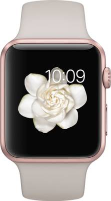 Apple Watch Sport 42 mm Rose Gold Aluminium Case with Stone Sport Band Stone Sport Smartwatch (White Strap) 