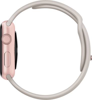 Apple Watch Sport 42 mm Rose Gold Aluminium Case with Stone Sport Band Stone Sport Smartwatch (White Strap) 