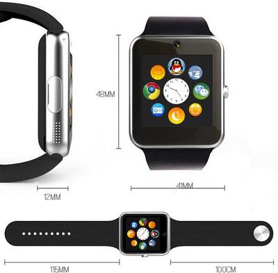 CrystaTech AECR GT08 SIM CAMERA Silver Black Smartwatch