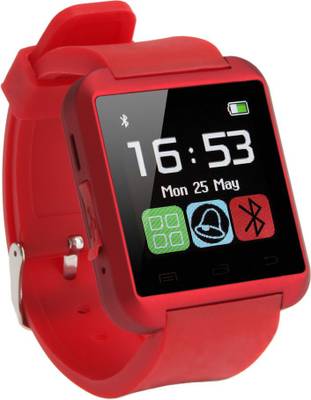 MDI U8 BLACK Smartwatch (Red Strap) 