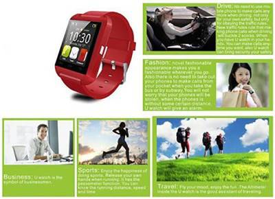 ZOON U8 Red Smartwatch (Red Strap) 