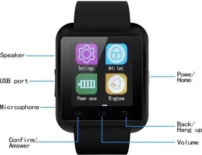 rich vogue U8 Smartwatch (Black Strap Free Size) 