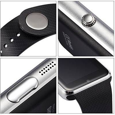 VCS GT08-S Silver Smartwatch (Black Strap M) 