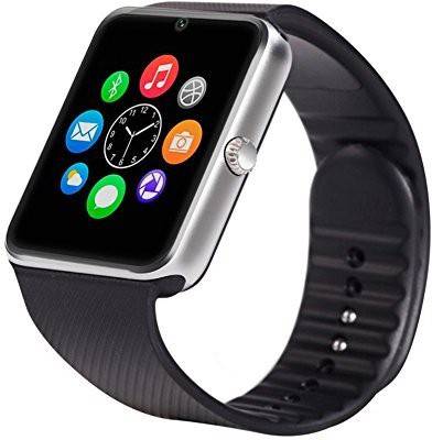 VCS GT08-S Silver Smartwatch (Black Strap M) 