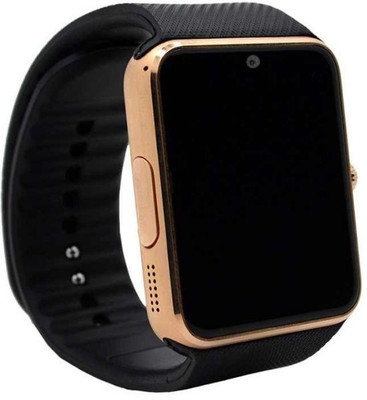 

Influx ® SIM-TF Card Support Camera Gold Smartwatch(Black Strap Regular)